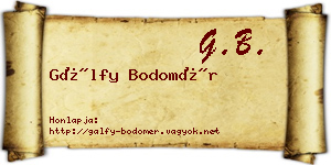 Gálfy Bodomér névjegykártya